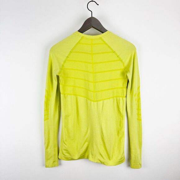 Oiselle Birds Of A Feather Top Size Small Long Sleeve Active Seamless Lime Green - Picture 4 of 12